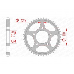 Couronne AFAM 48 dents acier pas 530 type 86600 Triumph