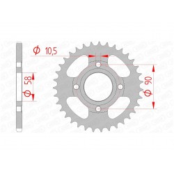 Couronne AFAM 33 dents acier pas 520 type 10214 Honda