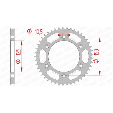 Couronne AFAM 40 dents acier pas 520 type 10320 Honda