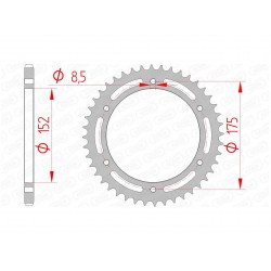 Couronne AFAM 44 dents acier pas 520 type 12301 Yamaha