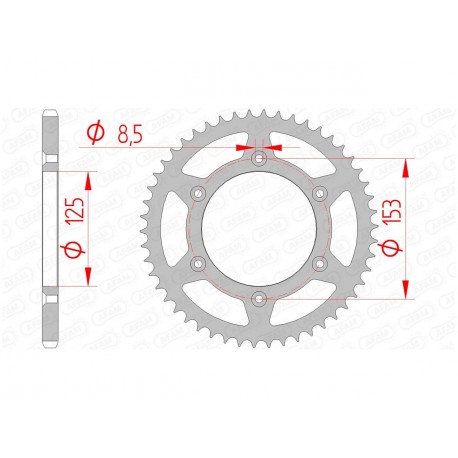 Couronne AFAM 50 dents acier pas 520 type 10212