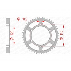 Couronne AFAM 40 dents acier pas 530 type 16603