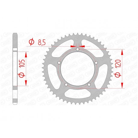 Couronne AFAM 51 dents acier pas 420 type 35103