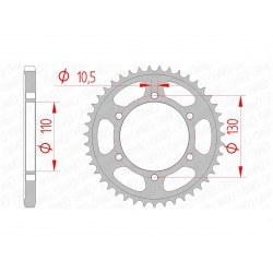 Couronne AFAM 46 dents acier pas 525 type 12815