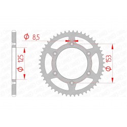 Couronne AFAM 50 dents acier ultra-light pas 520 type 10212SLK