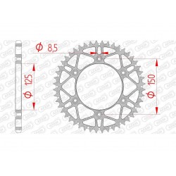 Couronne AFAM 50 dents acier ultra-light pas 520 type 71304SLK