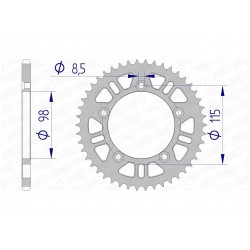 Couronne AFAM 48 dents alu pas 420 type 72101N