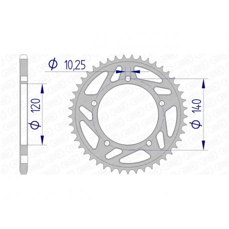 Couronne AFAM 48 dents alu pas 520 type 15605 Suzuki