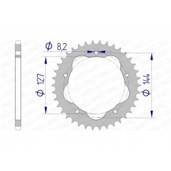 Couronne AFAM 40 dents alu pas 520 type 51607 Ducati