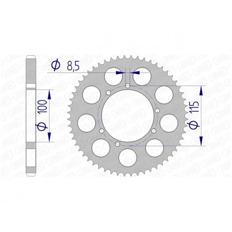 Couronne AFAM 56 dents alu pas 428 type 93117