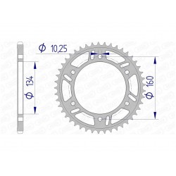 Couronne AFAM 40 dents alu pas 520 type 11618 Honda