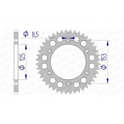 Couronne AFAM 45 dents alu pas 520 type 11212