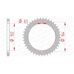 Couronne AFAM 41 dents acier pas 520 type 12502