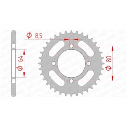 Couronne AFAM 32 dents acier pas 420 type 12101 Yamaha