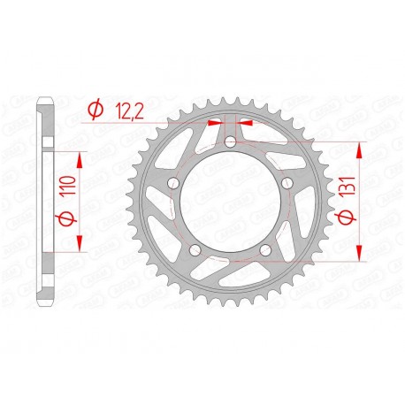 Couronne AFAM 45 dents acier pas 525 type 164800 BMW S1000RR