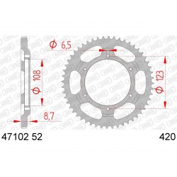 Couronne AFAM 52 dents acier pas 420 type 47102