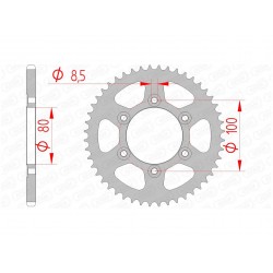 Couronne AFAM 48 dents acier pas 420 type 80105 Rieju