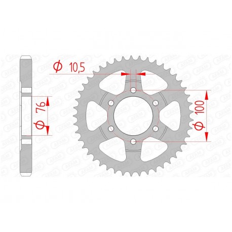 Couronne AFAM 48 dents acier pas 530 type 14902 Suzuki