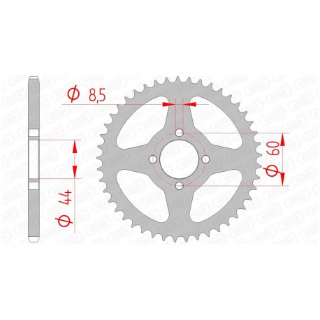 Couronne AFAM 28 dents acier pas 420 type 12100 MBK 50X Limit Enduro