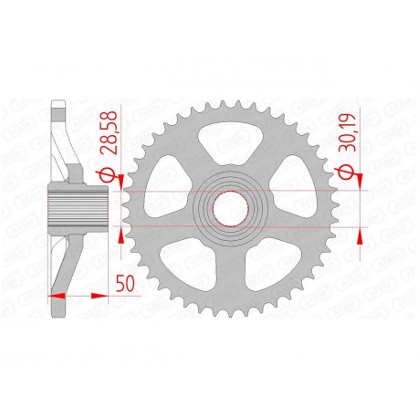 Couronne AFAM 44 dents acier pas 415 type 35100 Aprilia