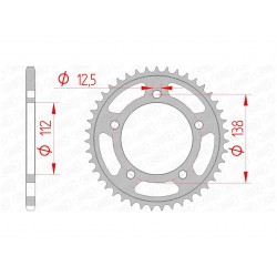 Couronne AFAM 41 dents acier pas 520 type 10627 Honda