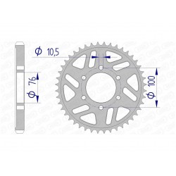 Couronne AFAM 45 dents alu pas 530 type 15902 Suzuki GSX-R750
