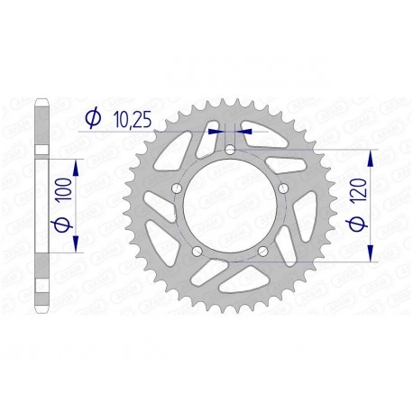 Couronne AFAM 41 dents alu pas 520 type 36801 Aprilia