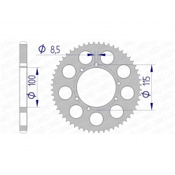 Couronne AFAM 50 dents alu pas 428 type 93117