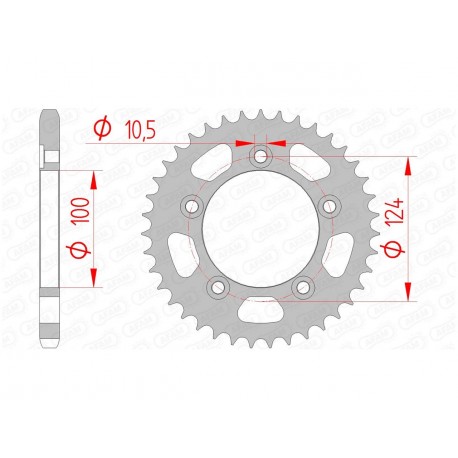 Couronne AFAM 36 dents acier pas 525 type 50612 Ducati