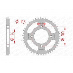 Couronne AFAM 47 dents acier pas 428 type 14208 Suzuki RG125 Gamma