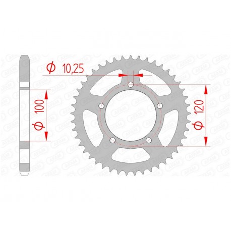 Couronne AFAM 41 dents acier pas 525 type 35800 Aprilia RSV1000