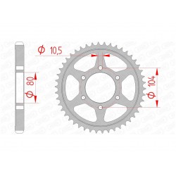 Couronne AFAM 46 dents acier pas 530 type 16604 Kawasaki