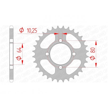 Couronne AFAM 32 dents acier pas 520 type 12214 Yamaha