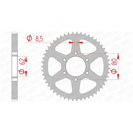 Couronne AFAM 51 dents acier pas 428 type 12208 Yamaha