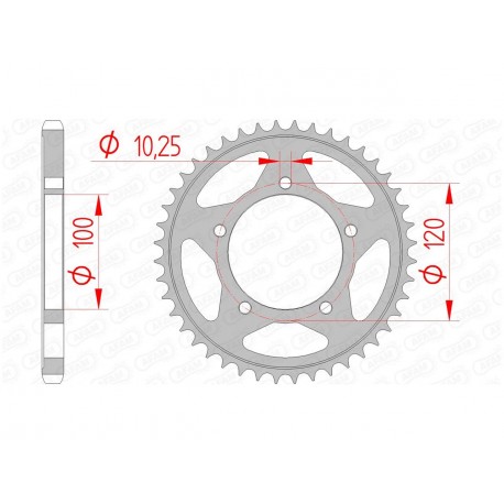 Couronne AFAM 46 dents acier pas 525 type 35802 Aprilia