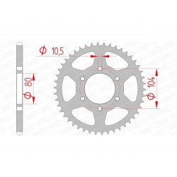 Couronne AFAM 46 dents acier pas 520 type 16606 Kawasaki