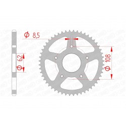 Couronne AFAM 52 dents acier pas 420 type 92122