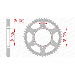 Couronne AFAM 42 dents acier pas 525 type 86605 Triumph Thruxton 1200