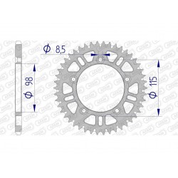 Couronne AFAM 48 dents alu pas 420 type 72101