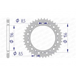 Couronne AFAM 41 dents alu pas 520 type 15303 Gas Gas SM400FSE