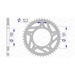 Couronne AFAM 44 dents alu pas 520 type 165801 BMW S1000RR