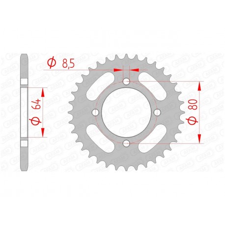 Couronne AFAM 35 dents acier pas 420 type 12101 Yamaha