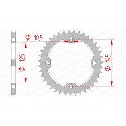 Couronne AFAM 43 dents acier pas 520 type 12407 Yamaha