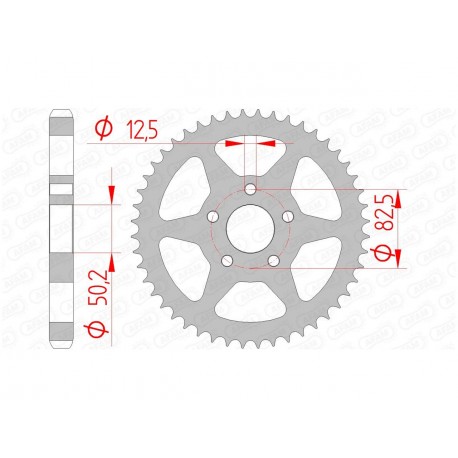 Couronne AFAM 40 dents acier pas 530 type 92803 Harley Davidson Sportster