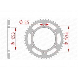 Couronne AFAM 47 dents acier pas 520 type 35304