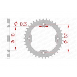 Couronne AFAM 40 dents acier pas 520 type 14412 Suzuki