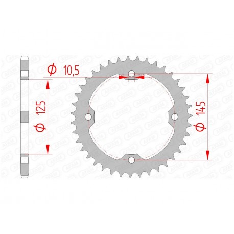 Couronne AFAM 38 dents acier pas 520 type 12407 Yamaha