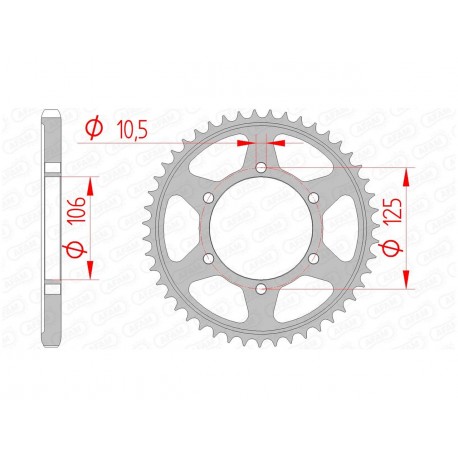 Couronne AFAM 50 dents acier pas 525 type 86605 Triumph