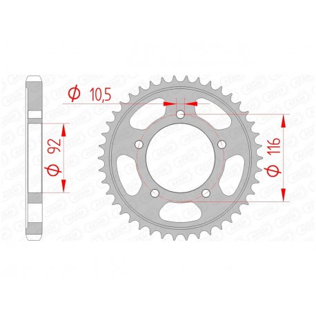 Couronne AFAM 41 dents acier pas 530 type 16900 Kawasaki ZZR1400