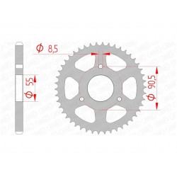 Couronne AFAM 46 dents acier pas 428 type 80200 Rieju RS2 125 PRO